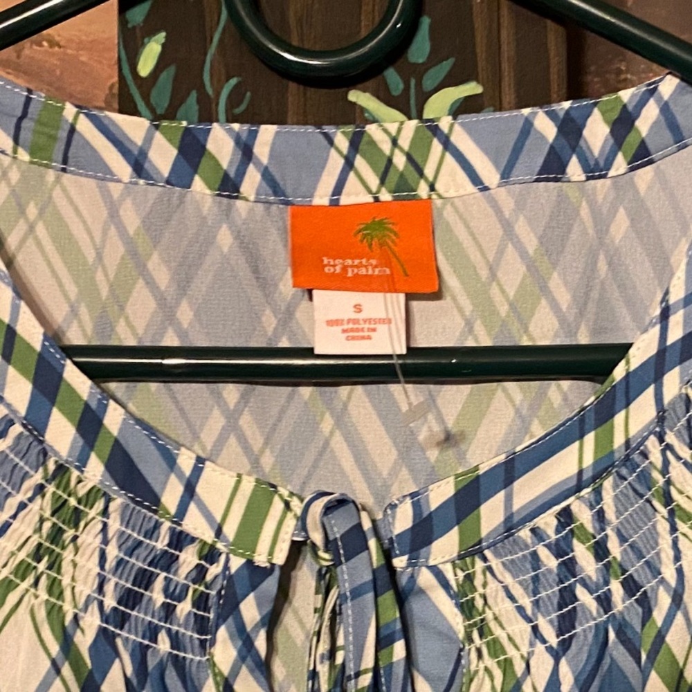 Plaid tie front blouse - Picture 4 of 5